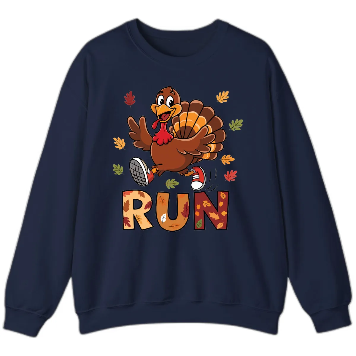 Turkey Trot Running Design Sweatshirt in Navy