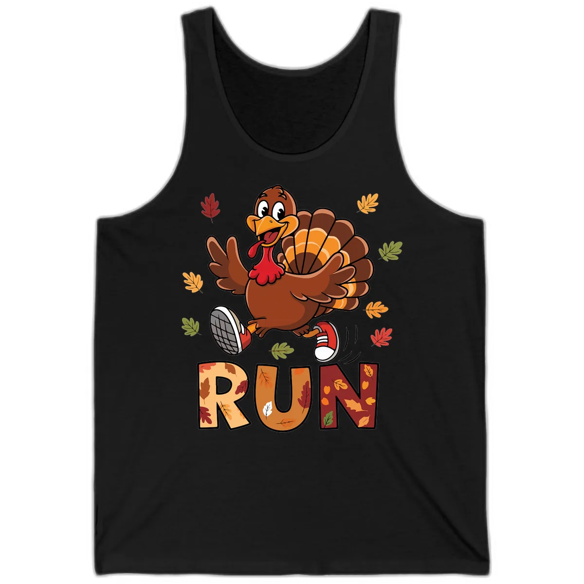 Turkey Trot Running Design Tank in Black