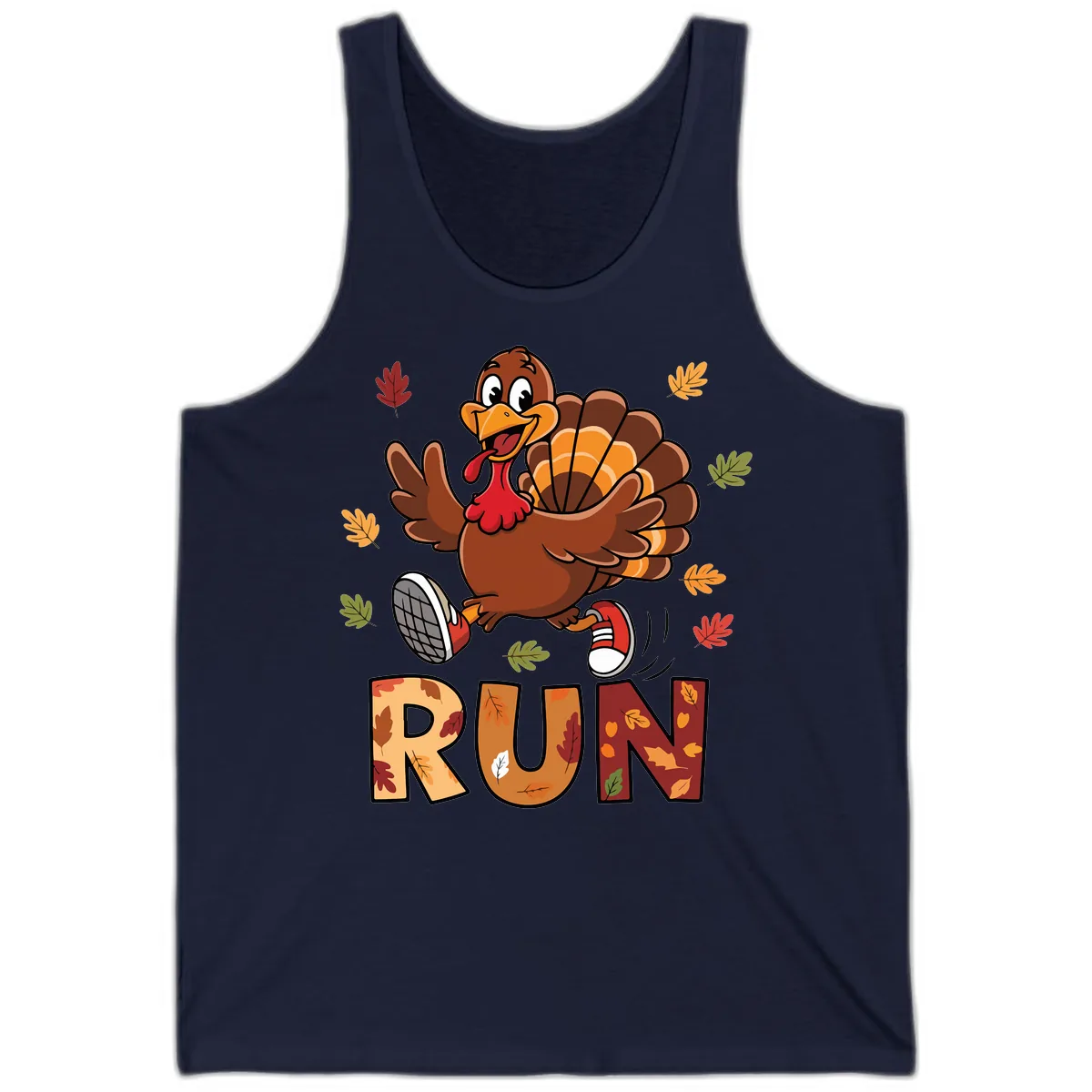Turkey Trot Running Design Tank in Navy