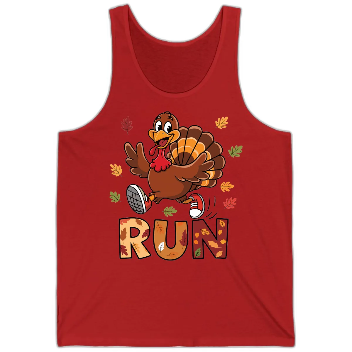 Turkey Trot Running Design Tank in Red