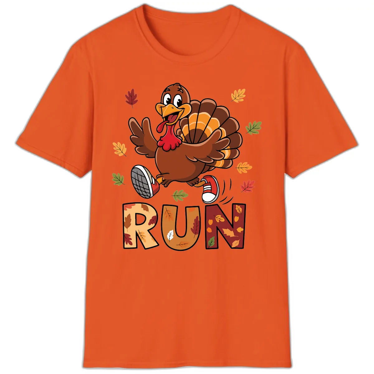 Turkey Trot Running Design T-Shirt in Orange