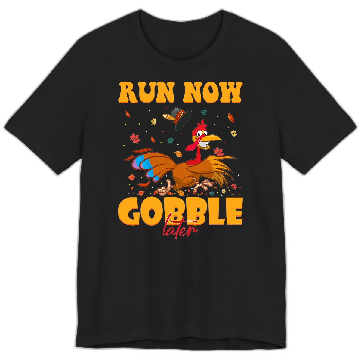 Run Now Gobble Later Turkey Trot Premium T-Shirt in Black