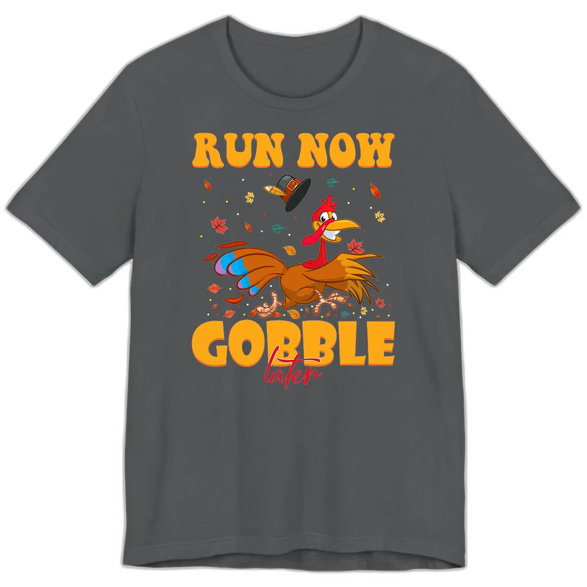 Run Now Gobble Later Turkey Trot Premium T-Shirt in Asphalt