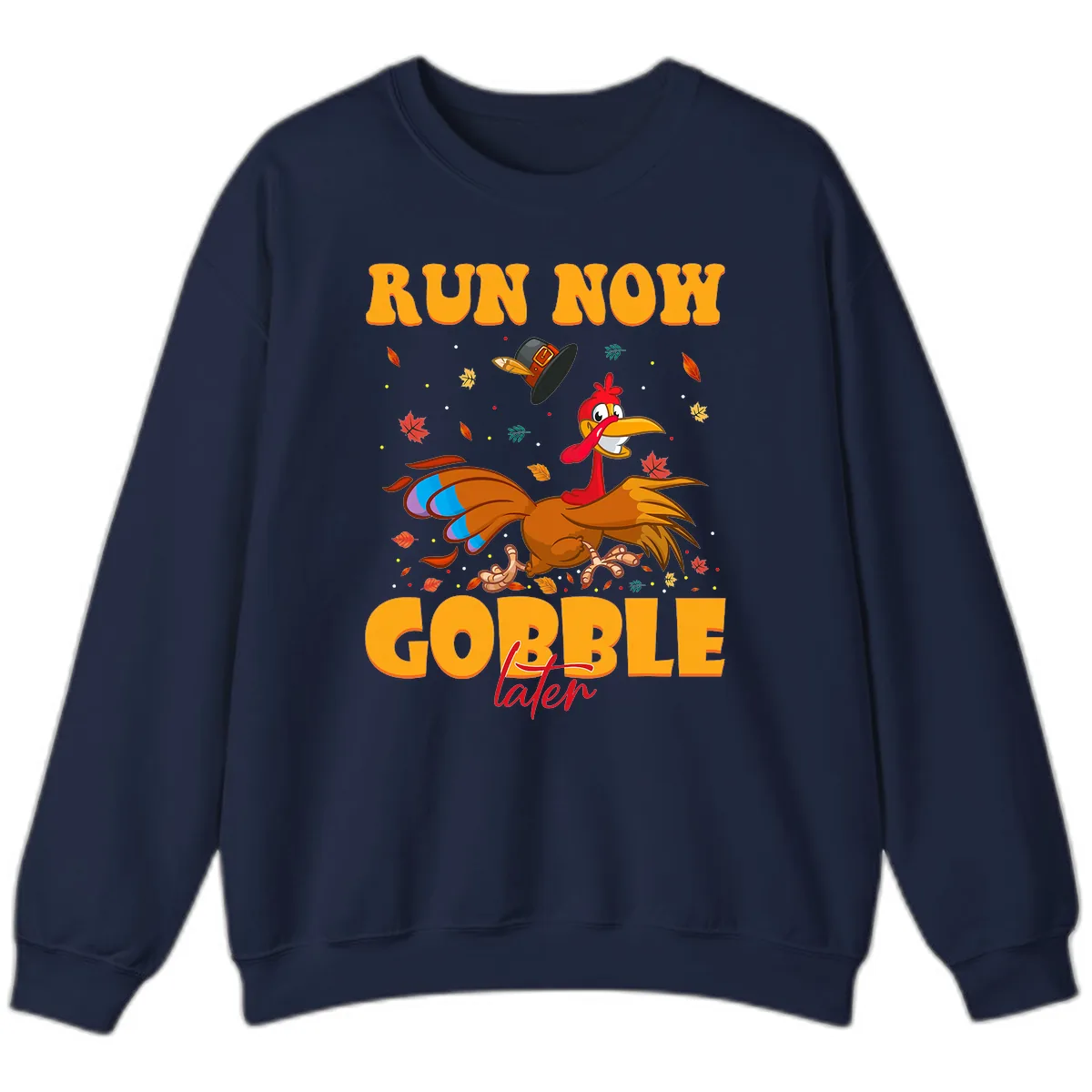 Run Now Gobble Later Turkey Trot Sweatshirt in Navy