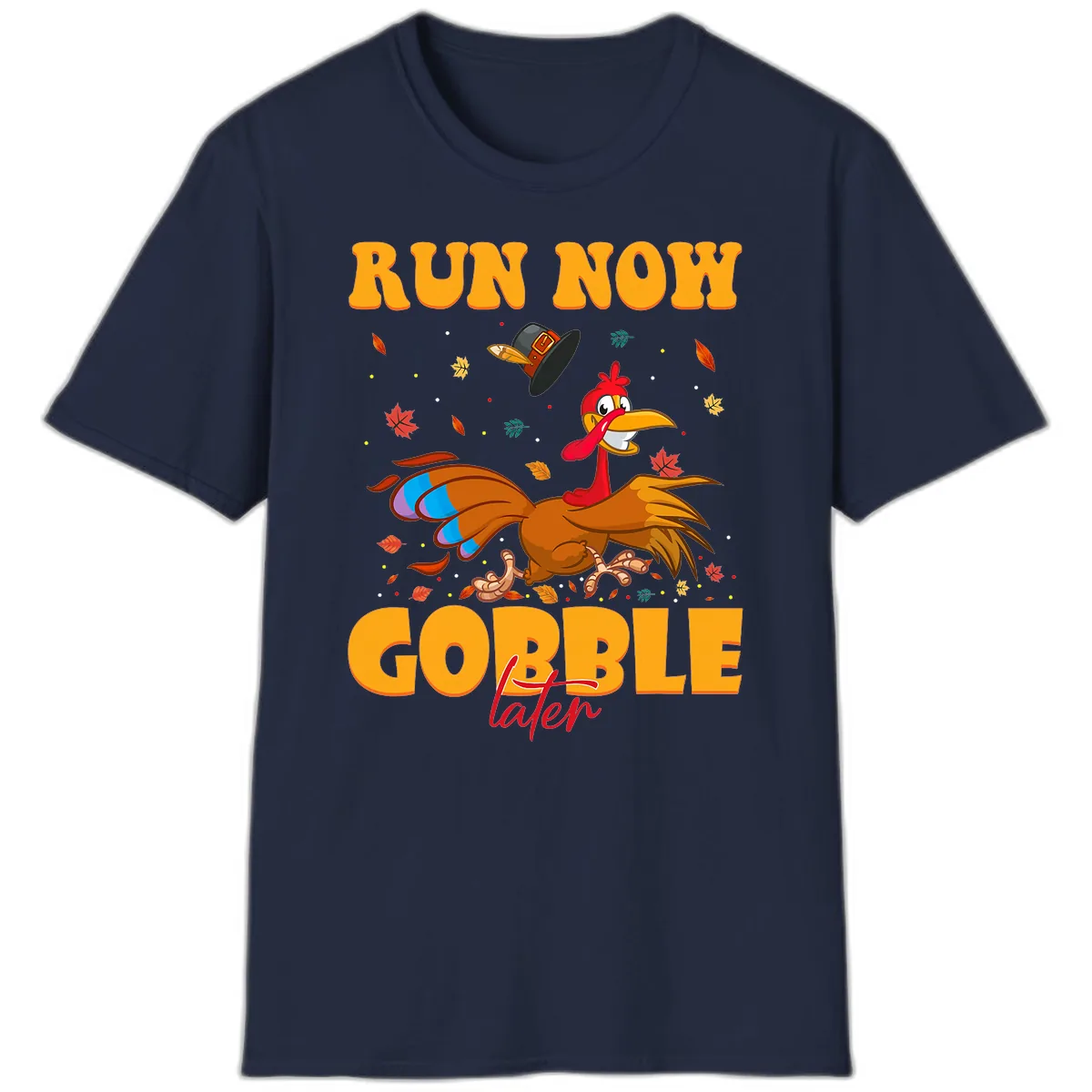 Run Now Gobble Later Turkey Trot T-Shirt in Navy