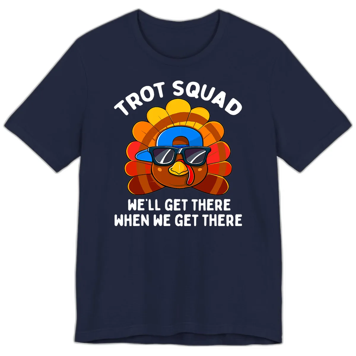 Trot Squad Turkey Thanksgiving Premium T-Shirt in Navy