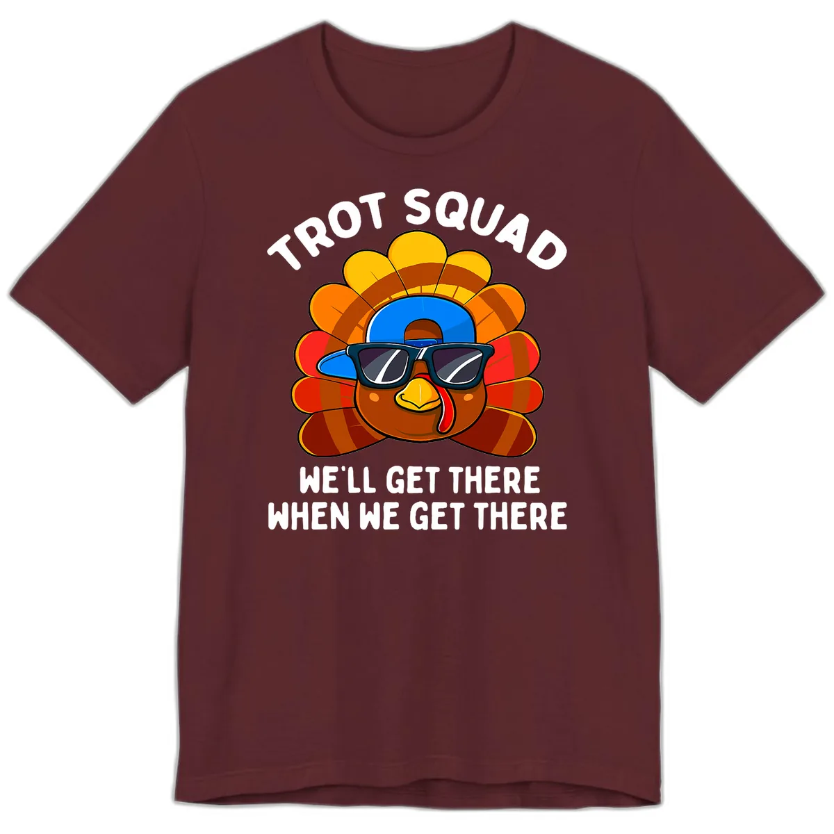 Trot Squad Turkey Thanksgiving Premium T-Shirt in Maroon