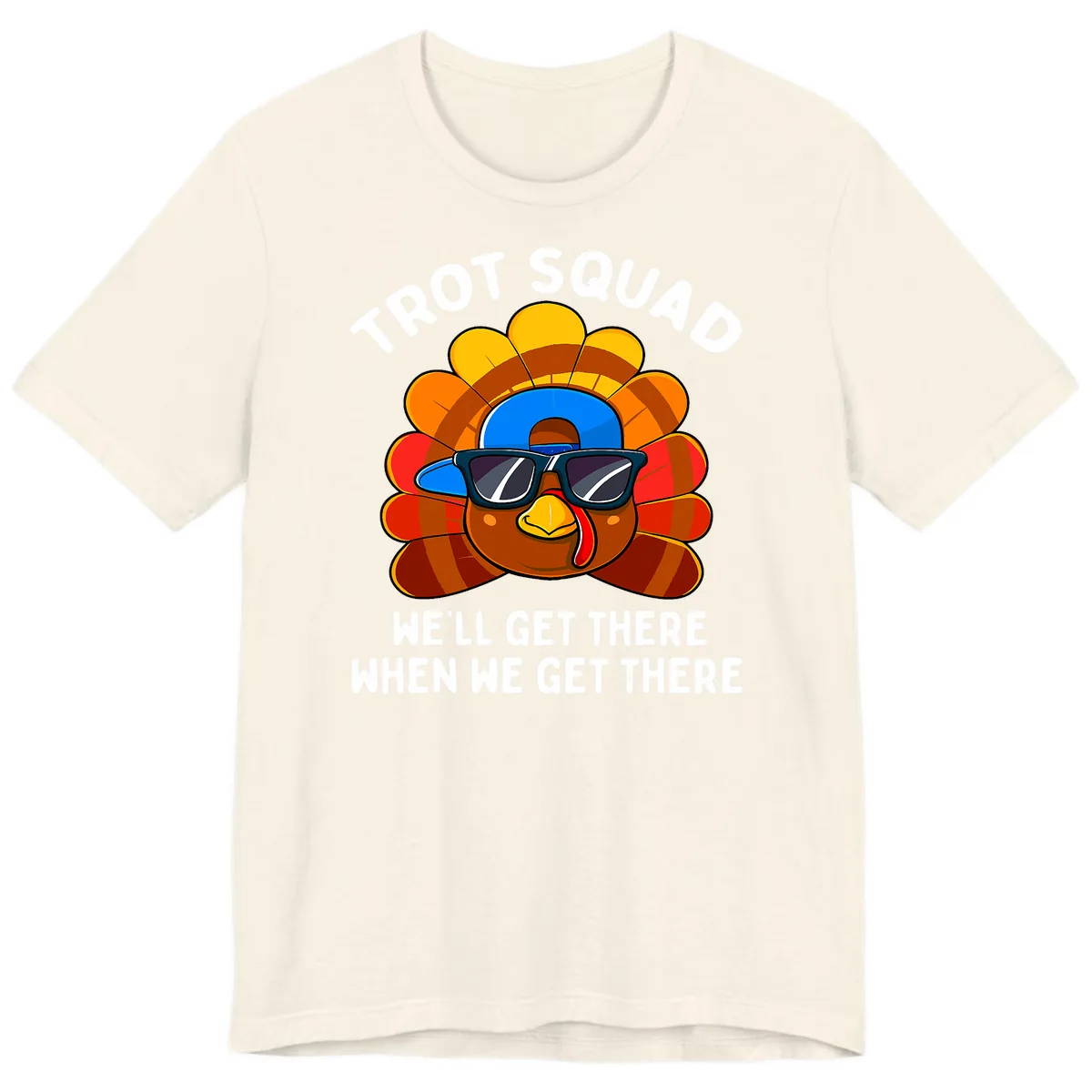 Trot Squad Turkey Thanksgiving Premium T-Shirt in Natural