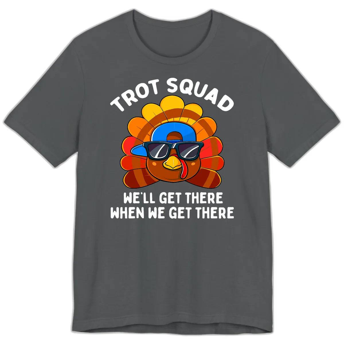 Trot Squad Turkey Thanksgiving Premium T-Shirt in Asphalt
