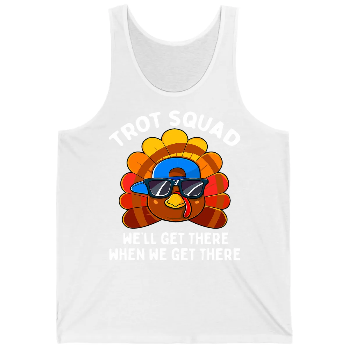 Trot Squad Turkey Thanksgiving Tank in White