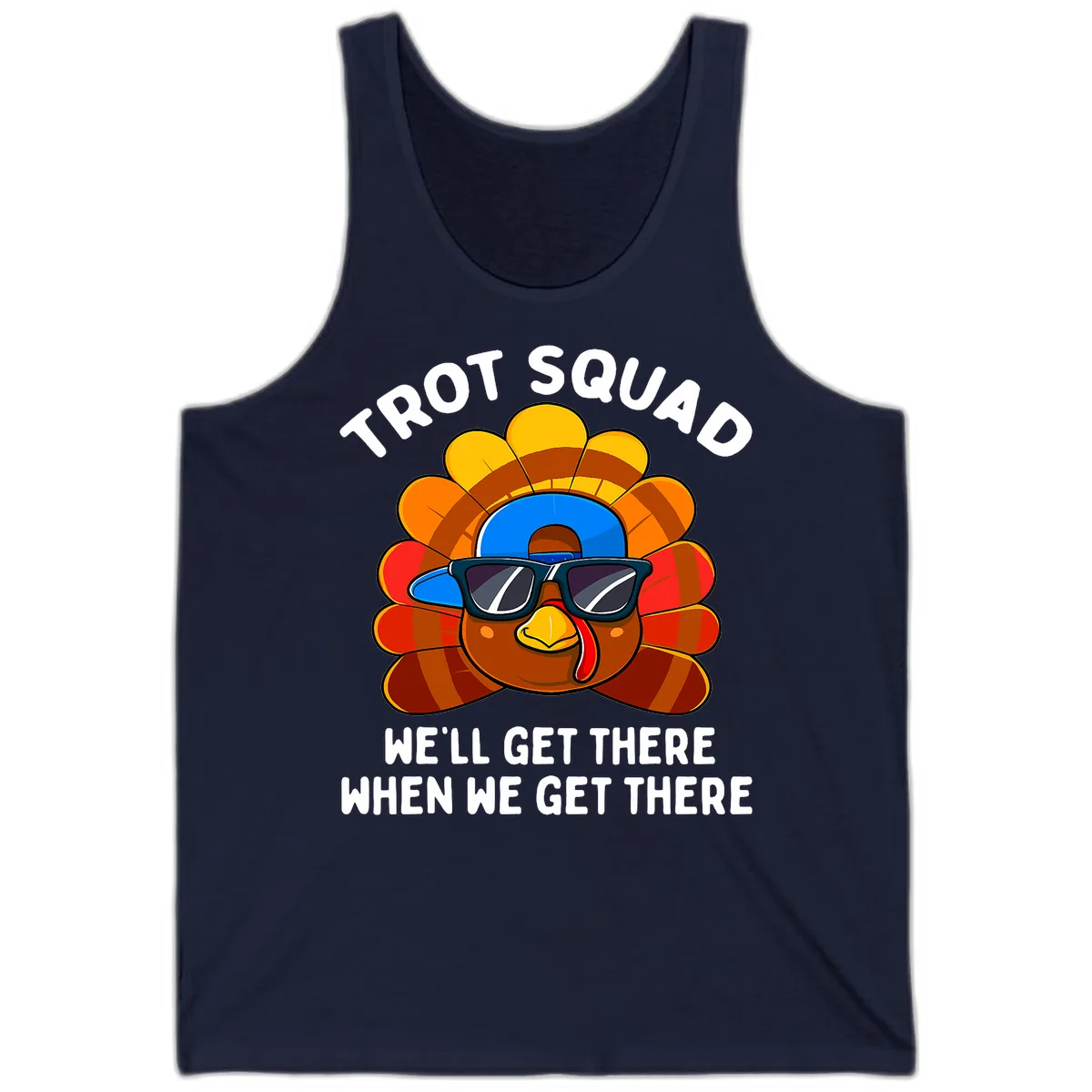 Trot Squad Turkey Thanksgiving Tank in Navy