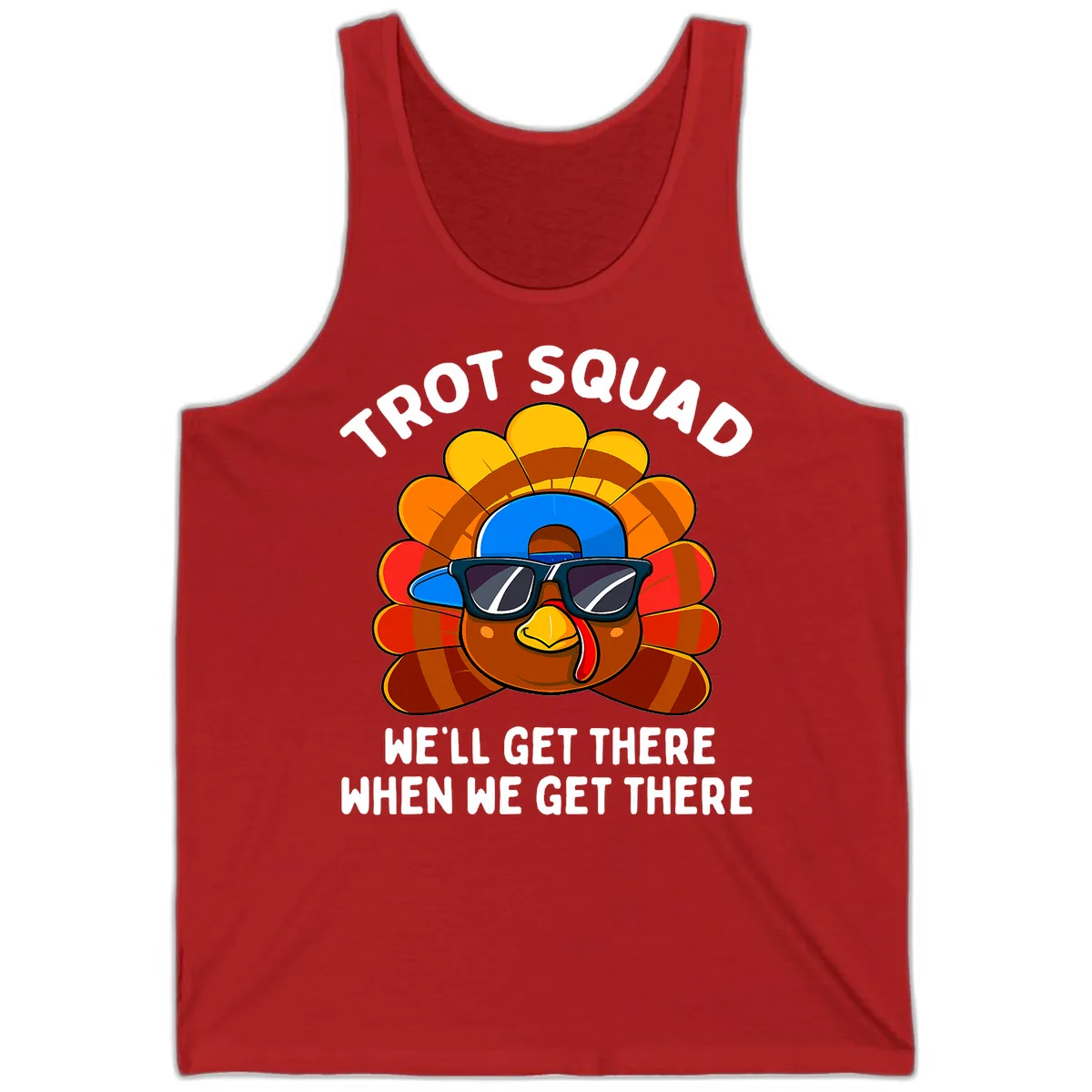 Trot Squad Turkey Thanksgiving Tank in Red