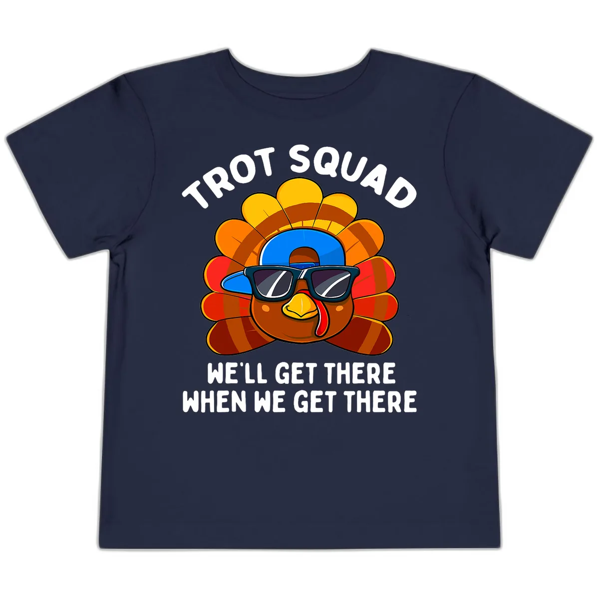 Trot Squad Turkey Thanksgiving Toddler T-Shirt in Navy