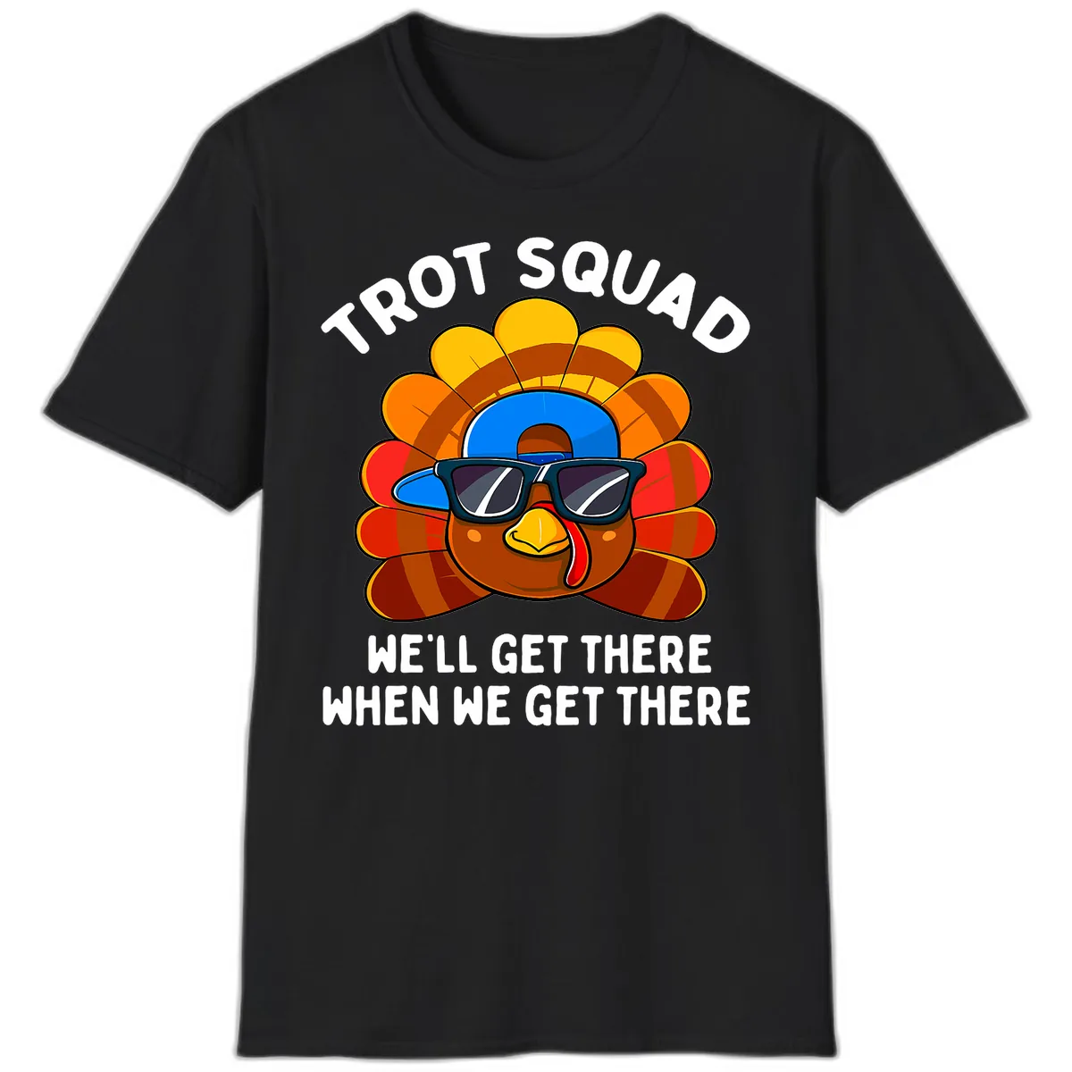 Trot Squad Turkey Thanksgiving T-Shirt in Black
