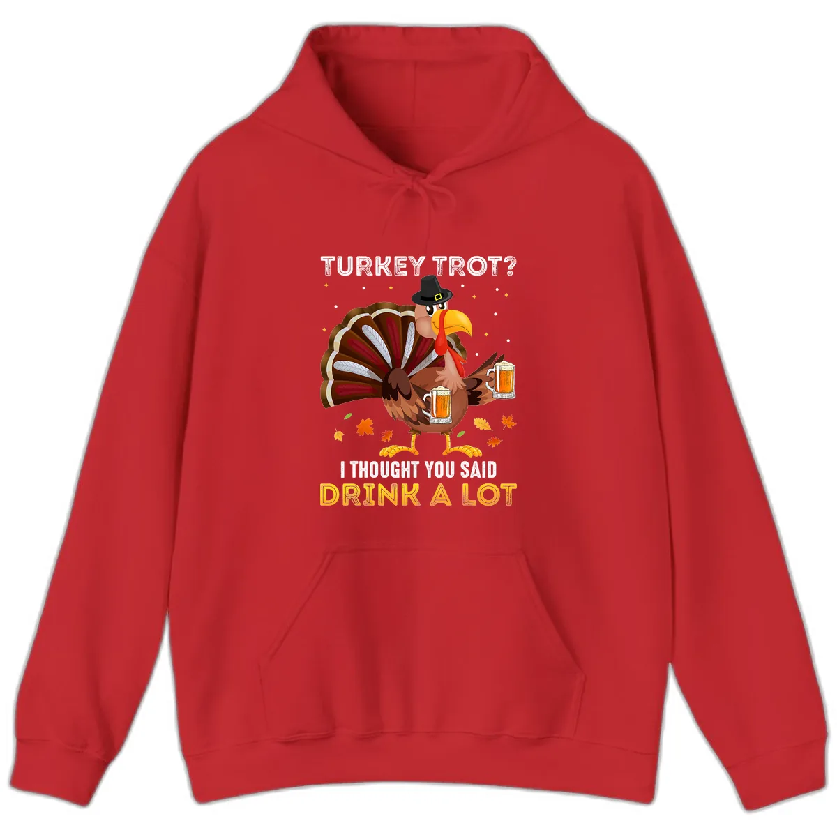 Turkey Trot Drink A Lot Hoodie in Red