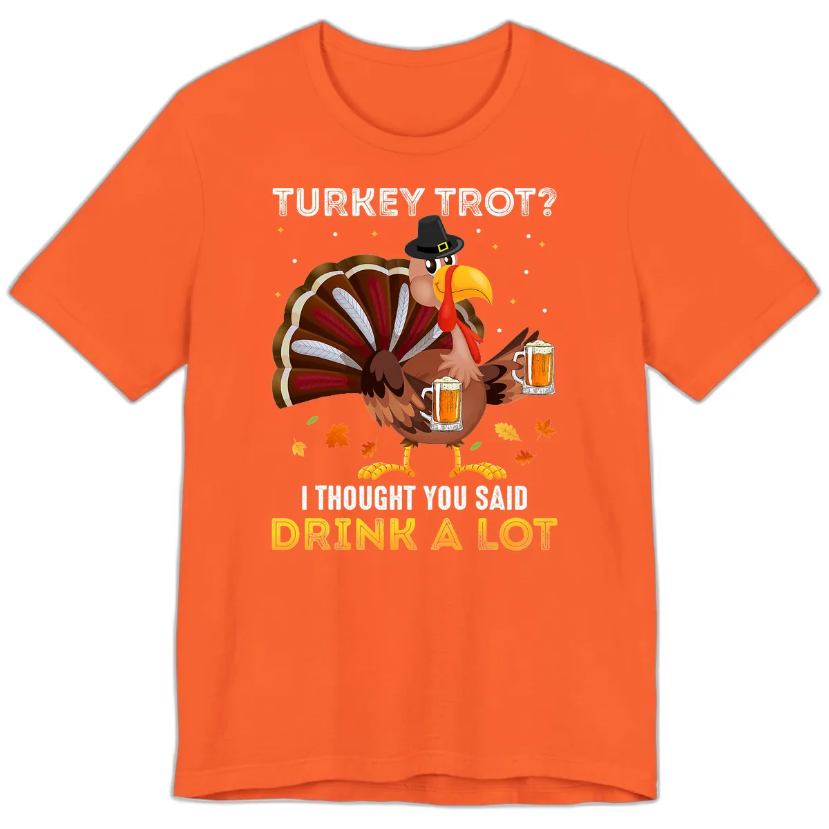 Turkey Trot Drink A Lot Premium T-Shirt in Orange
