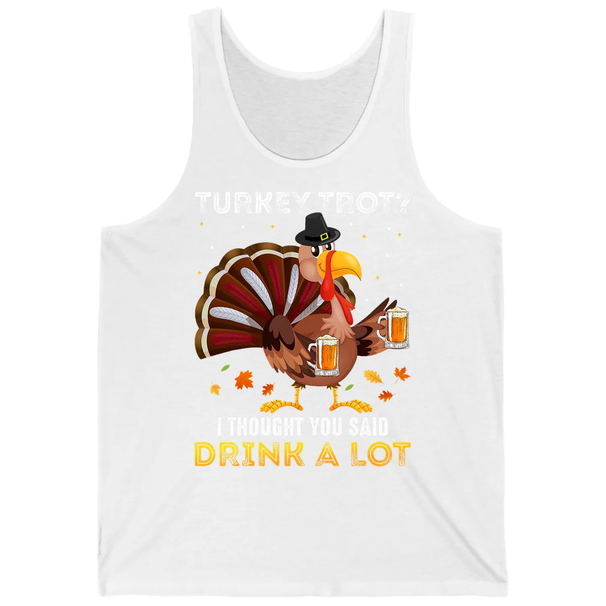 Turkey Trot Drink A Lot Tank in White