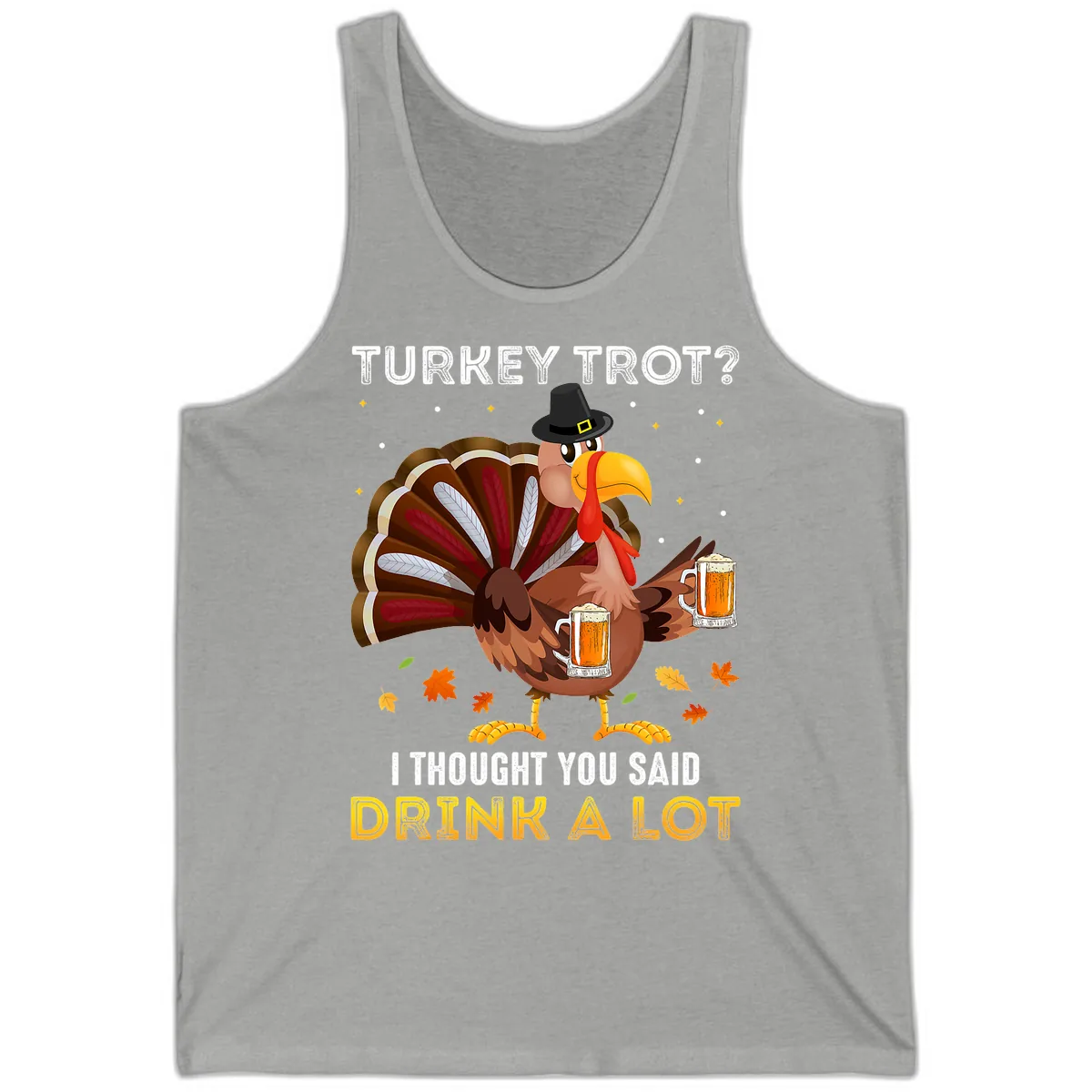 Turkey Trot Drink A Lot Tank in Athletic Heather