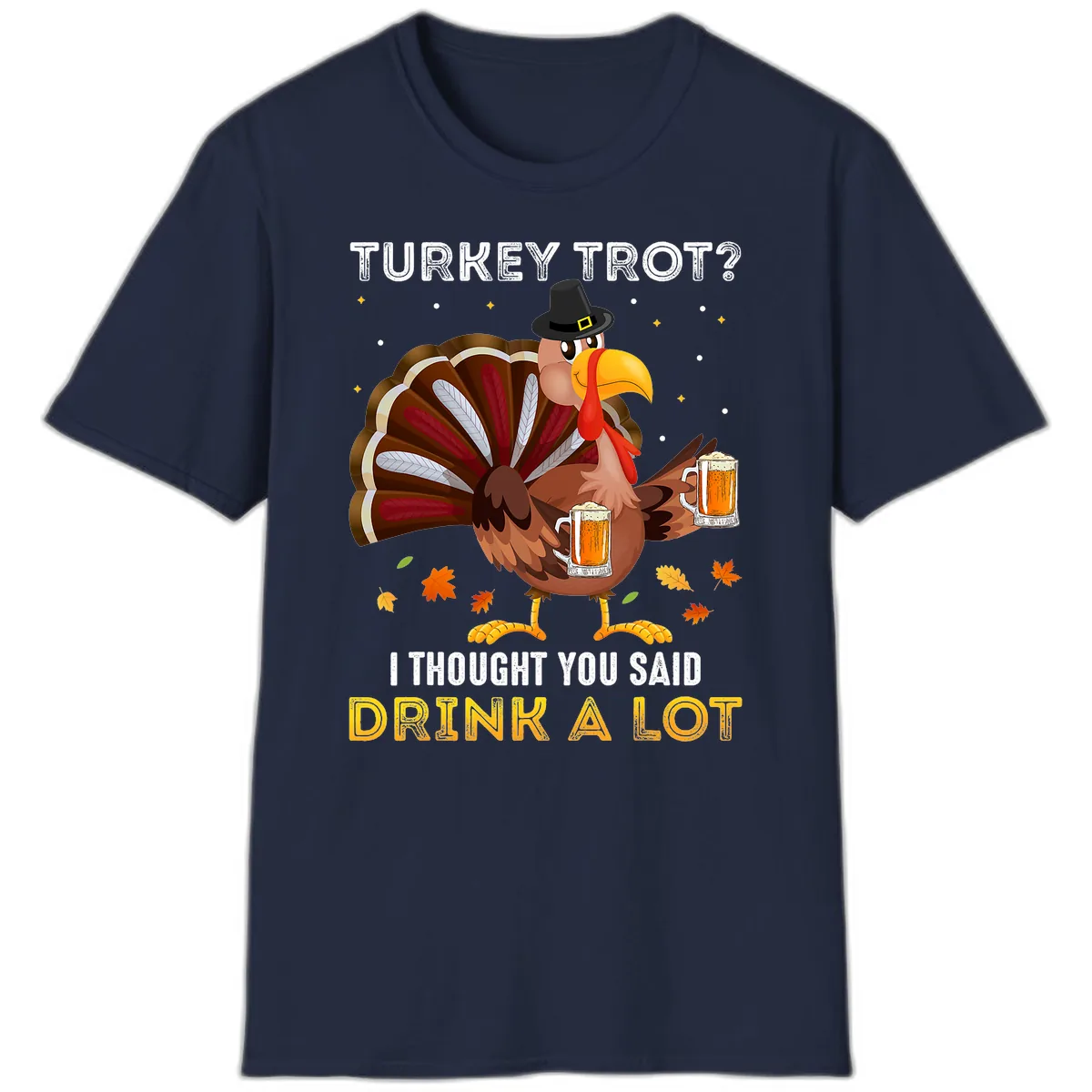 Turkey Trot Drink A Lot T-Shirt in Navy