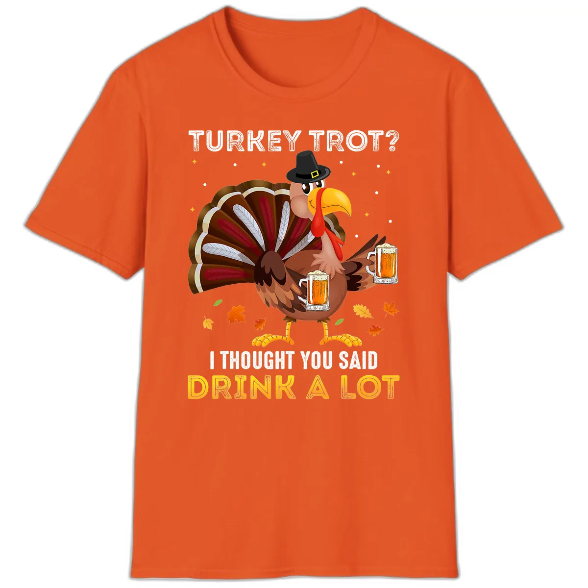 Turkey Trot Drink A Lot T-Shirt in Orange
