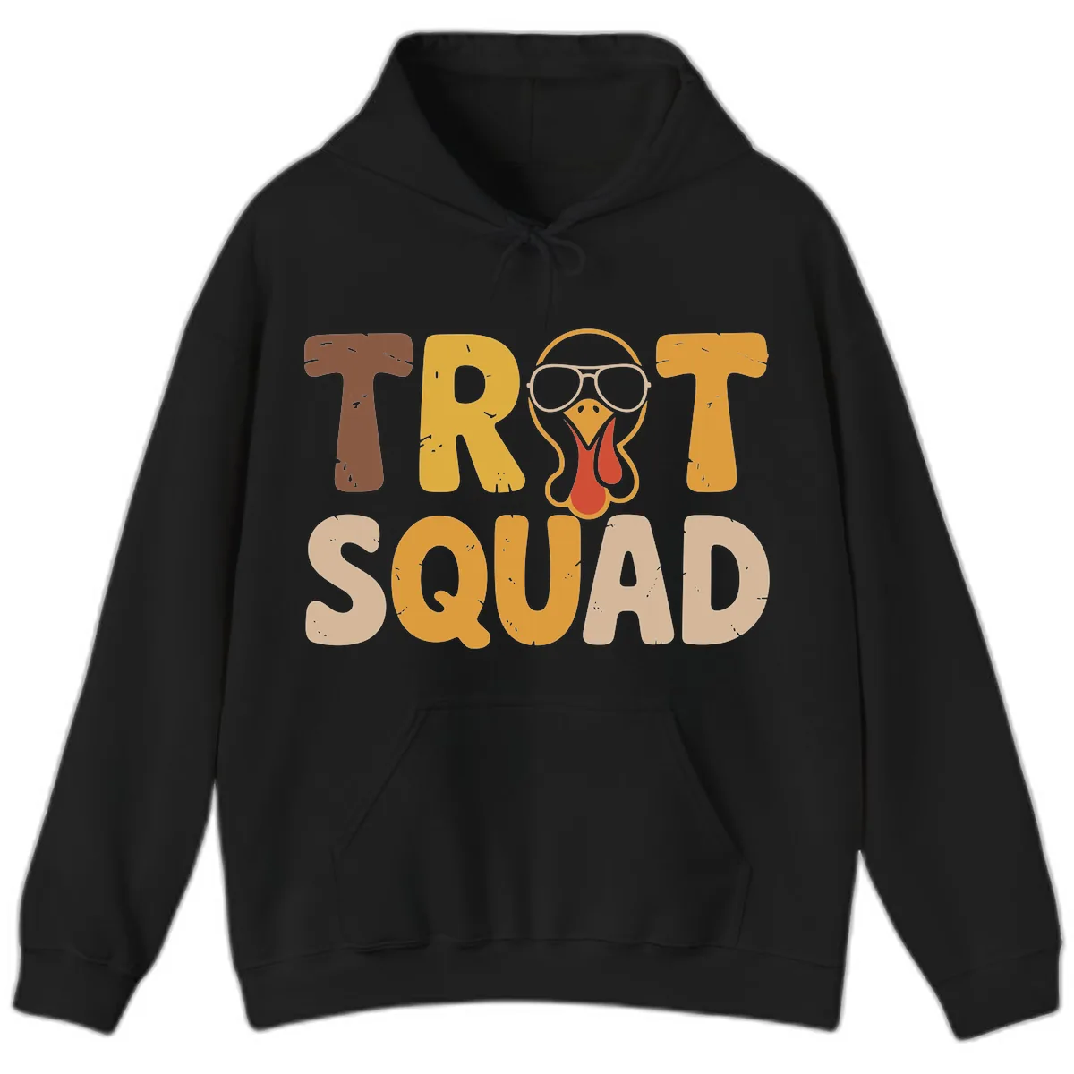 Turkey Trot Squad Graphic Hoodie in Black