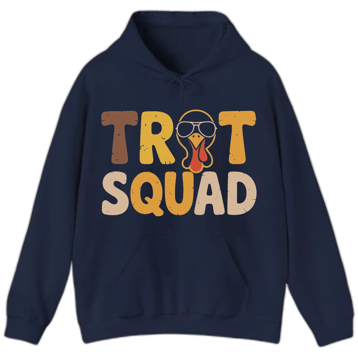 Turkey Trot Squad Graphic Hoodie in Navy