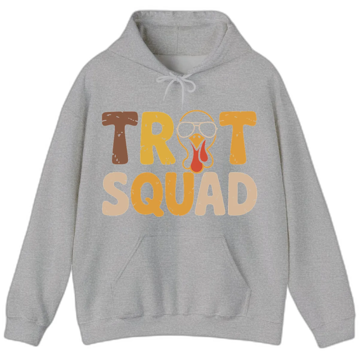 Turkey Trot Squad Graphic Hoodie in Sport Grey