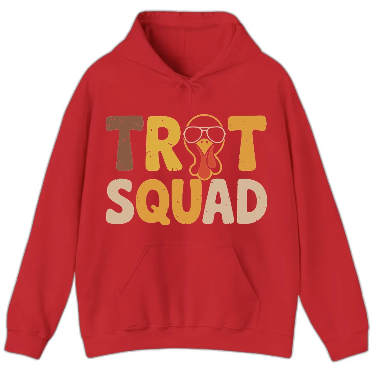 Turkey Trot Squad Graphic Hoodie in Red
