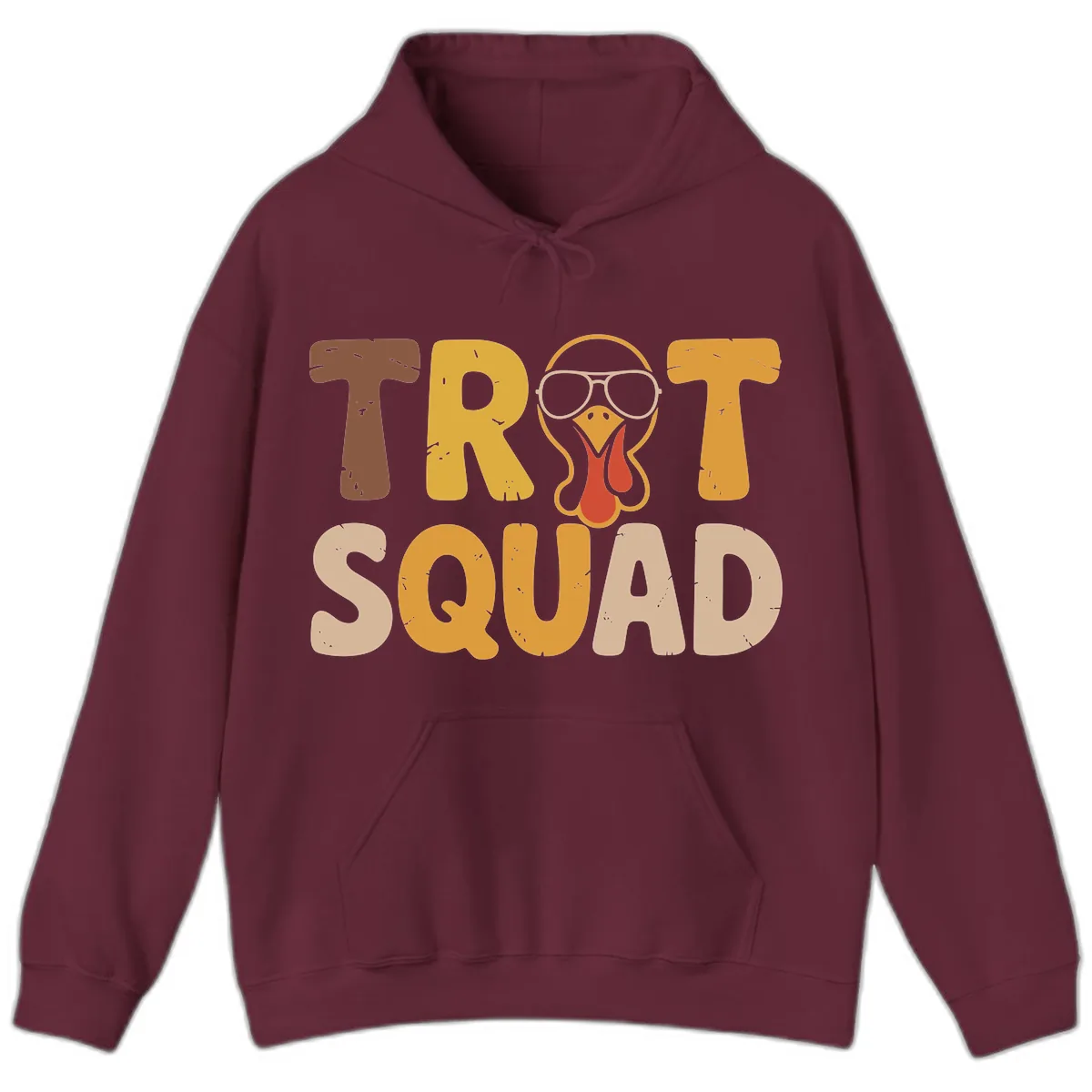 Turkey Trot Squad Graphic Hoodie in Maroon