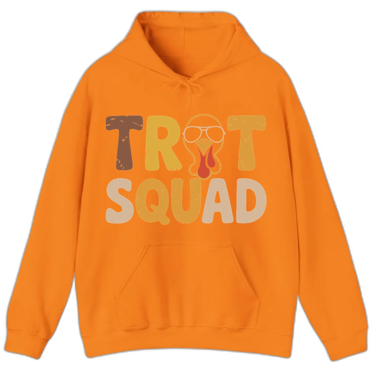 Turkey Trot Squad Graphic Hoodie in Safety Orange