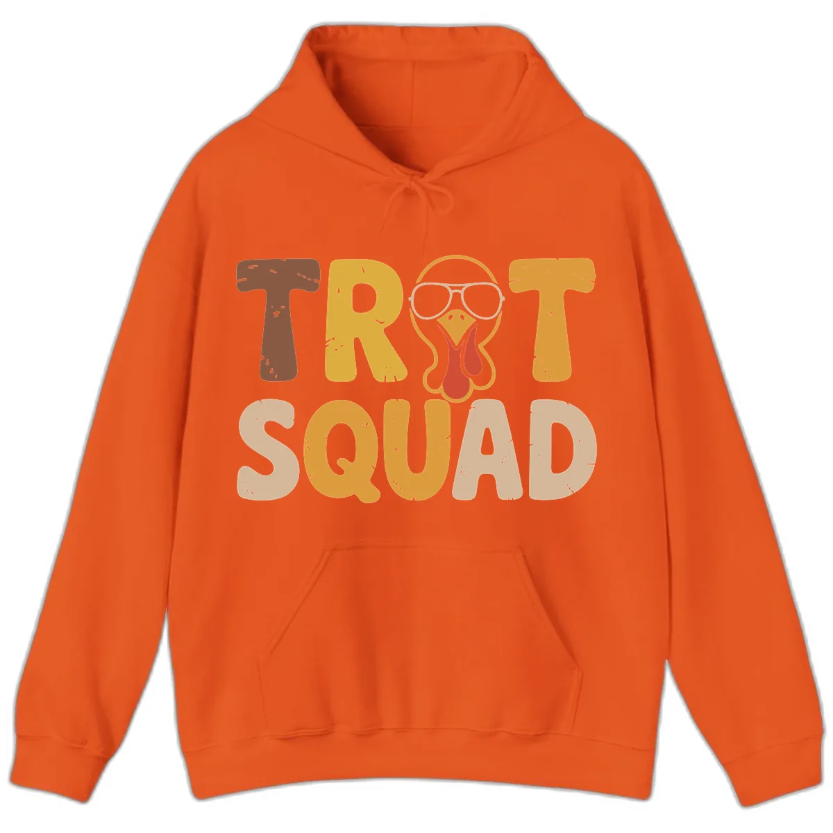 Turkey Trot Squad Graphic Hoodie in Orange
