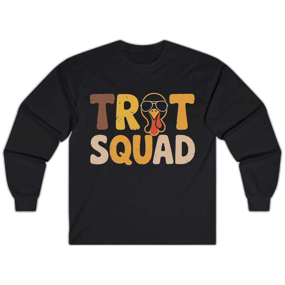 Turkey Trot Squad Graphic Long Sleeve in Black