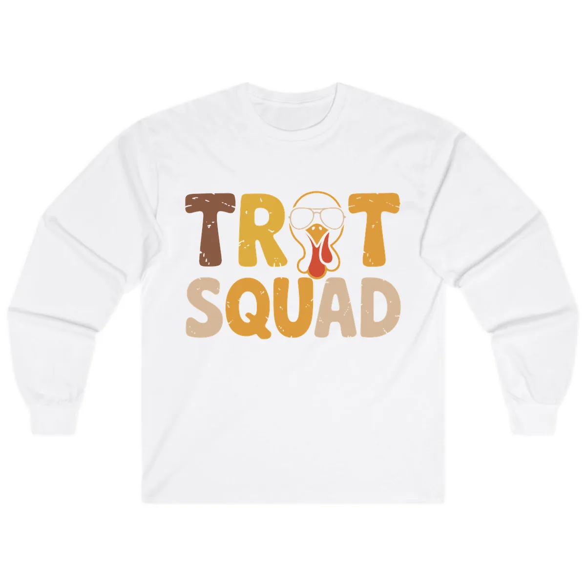 Turkey Trot Squad Graphic Long Sleeve in White