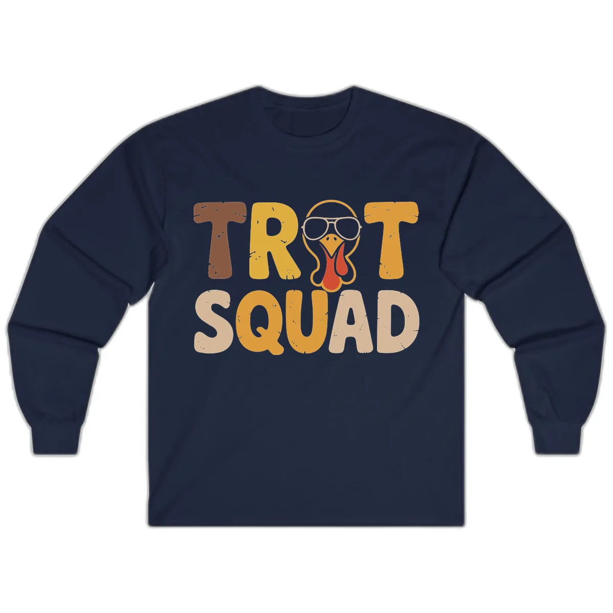 Turkey Trot Squad Graphic Long Sleeve in Navy