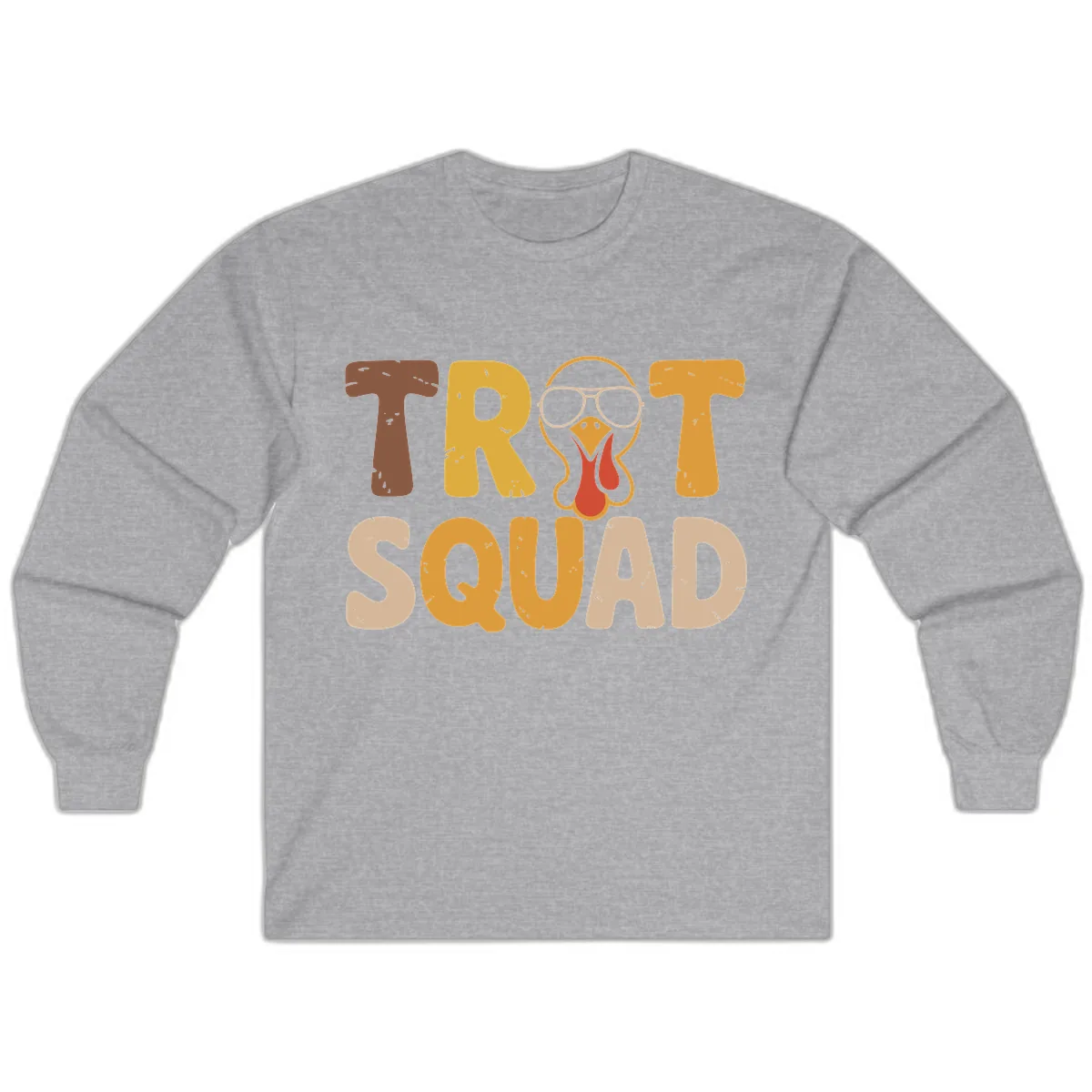 Turkey Trot Squad Graphic Long Sleeve in Sport Grey