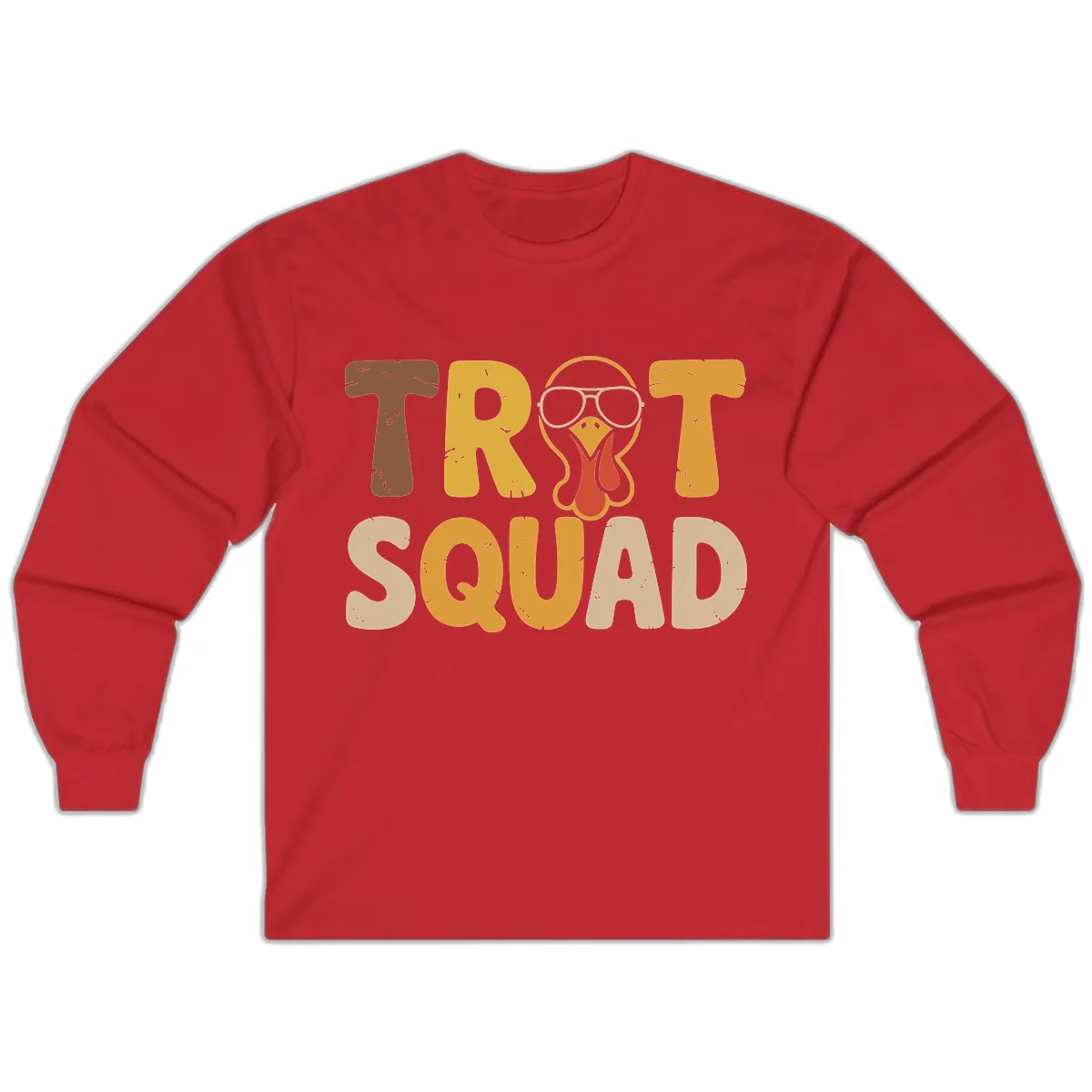 Turkey Trot Squad Graphic Long Sleeve in Red