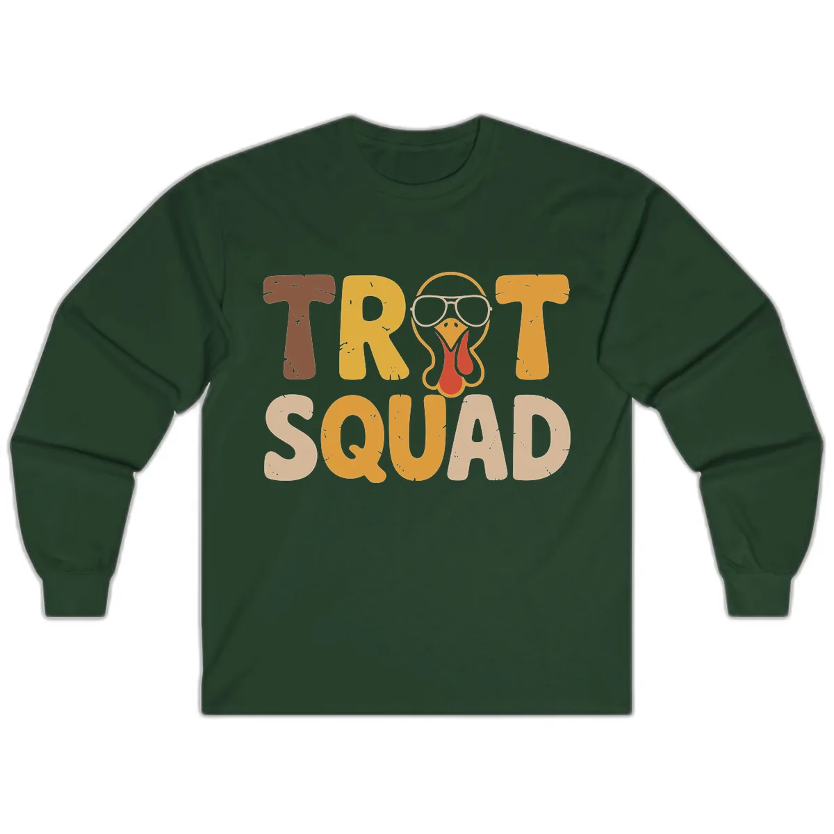 Turkey Trot Squad Graphic Long Sleeve in Forest Green