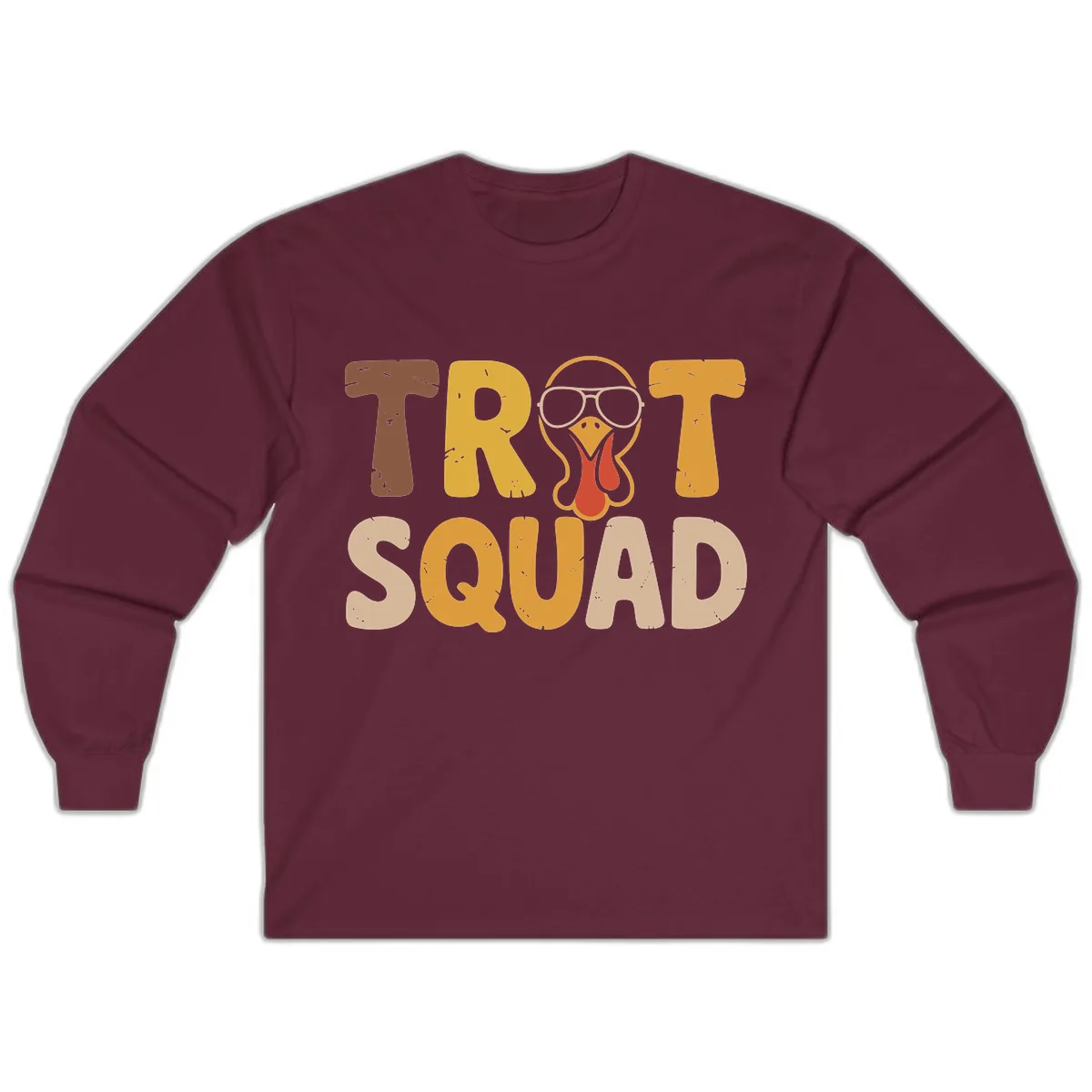 Turkey Trot Squad Graphic Long Sleeve in Maroon