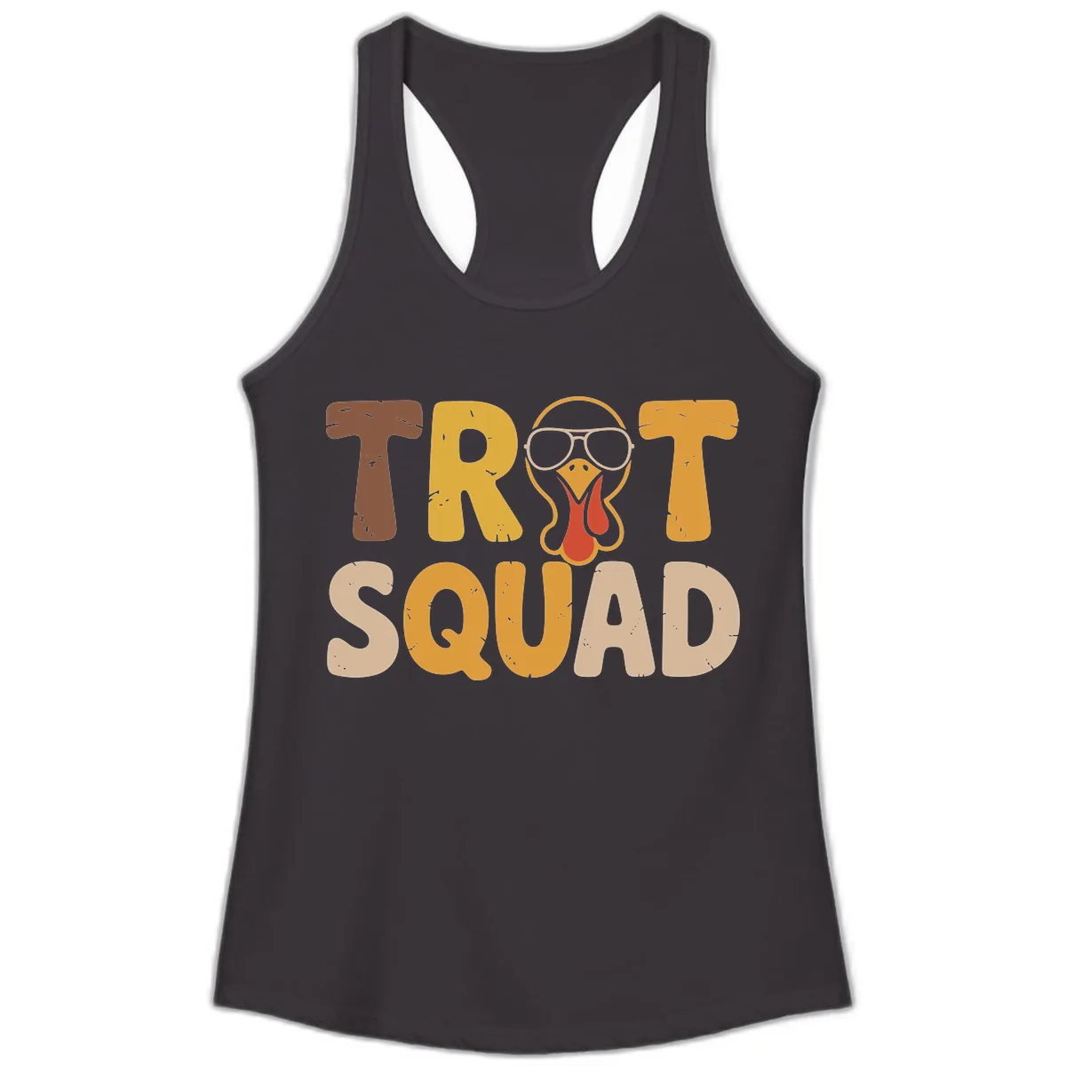 Turkey Trot Squad Graphic Ladies Tank in Black