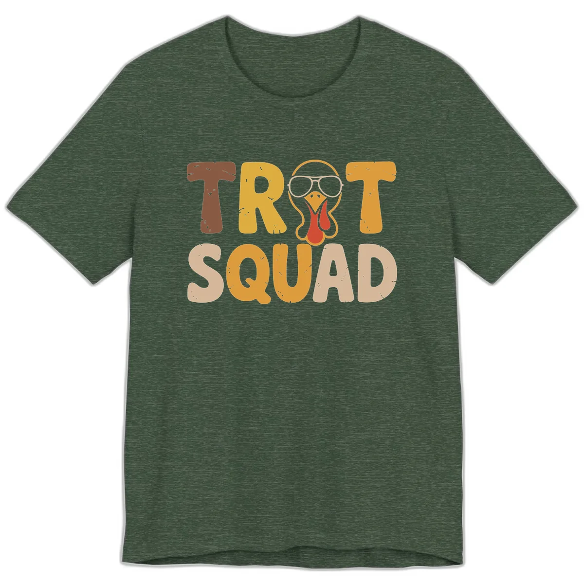 Turkey Trot Squad Graphic Premium T-Shirt in Heather Forest