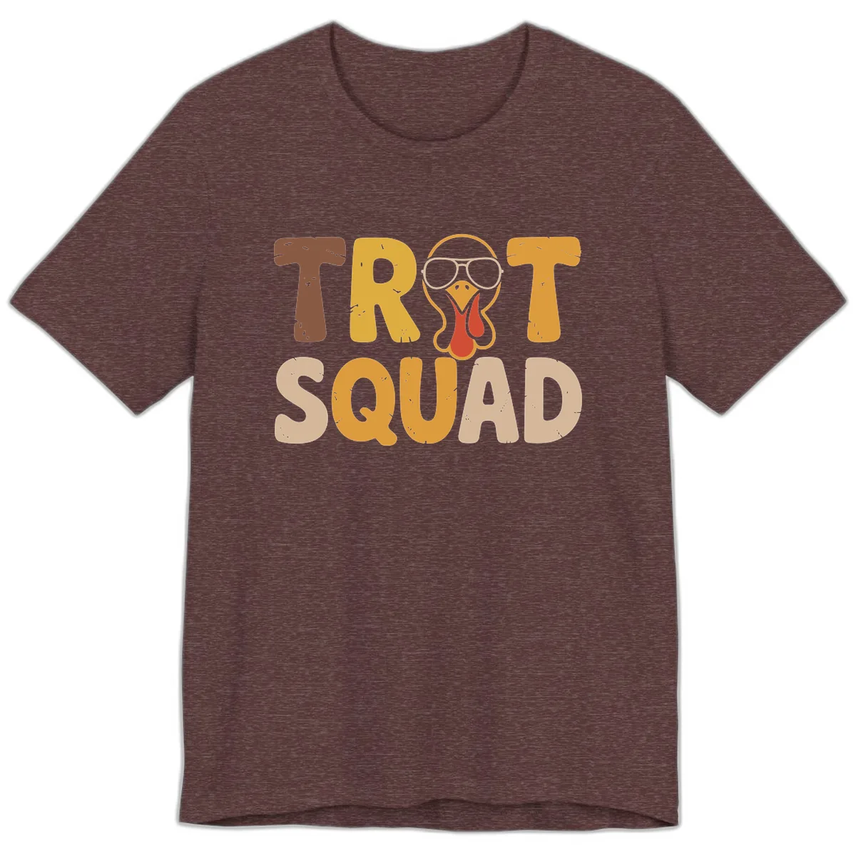 Turkey Trot Squad Graphic Premium T-Shirt in Heather Maroon