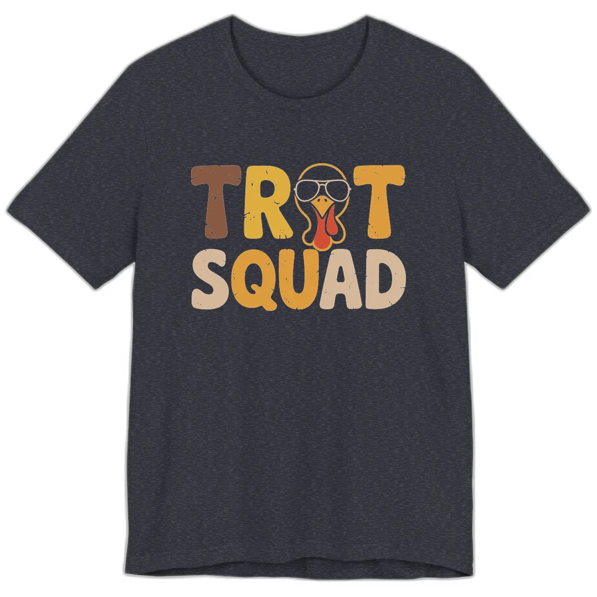 Turkey Trot Squad Graphic Premium T-Shirt in Heather Navy