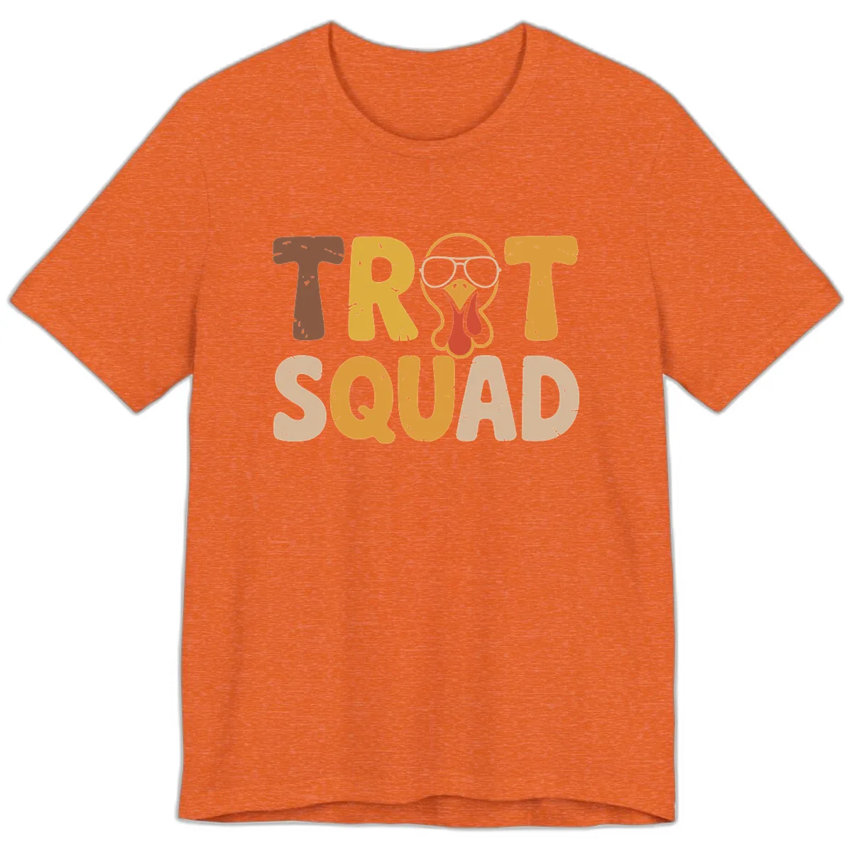 Turkey Trot Squad Graphic Premium T-Shirt in Heather Orange