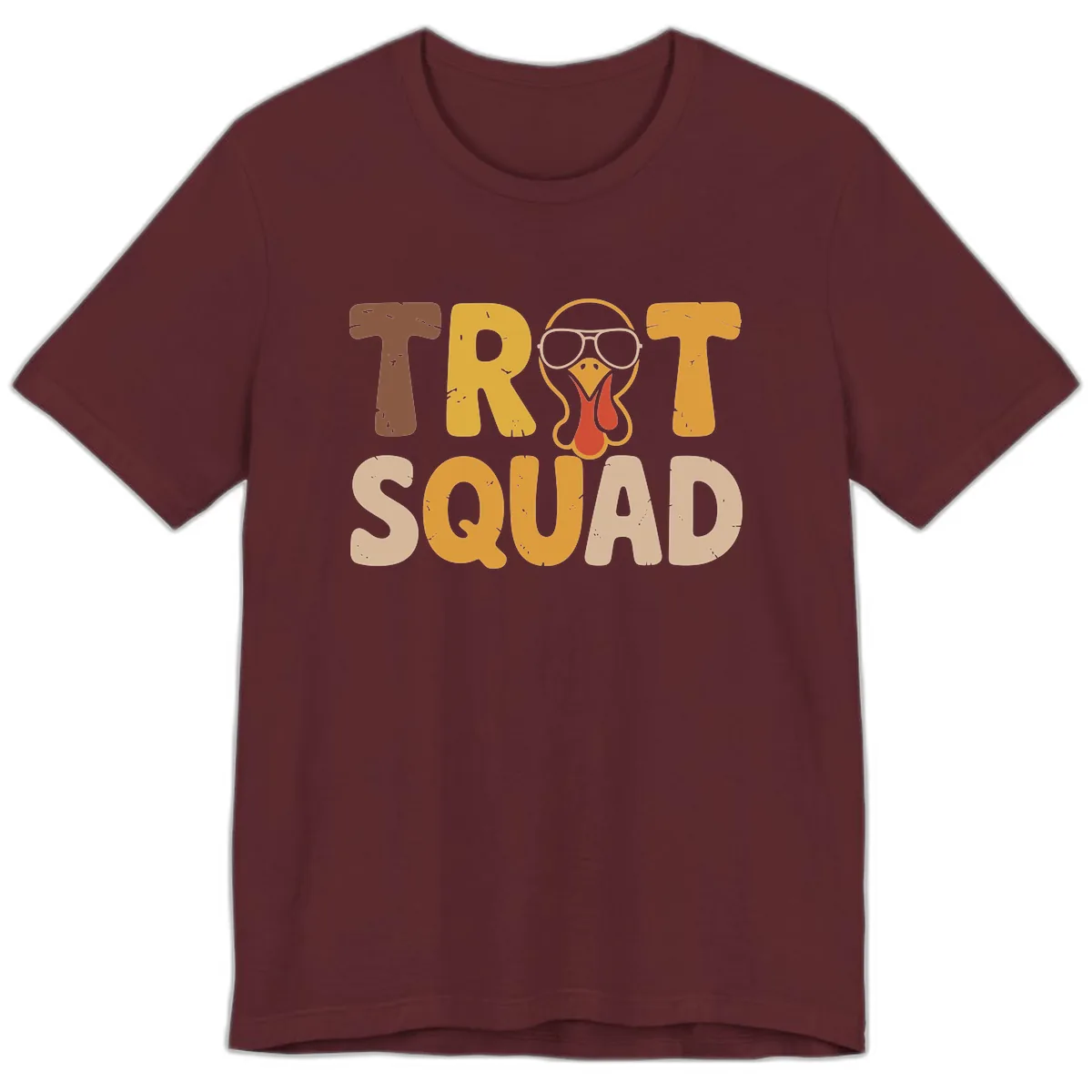 Turkey Trot Squad Graphic Premium T-Shirt in Maroon