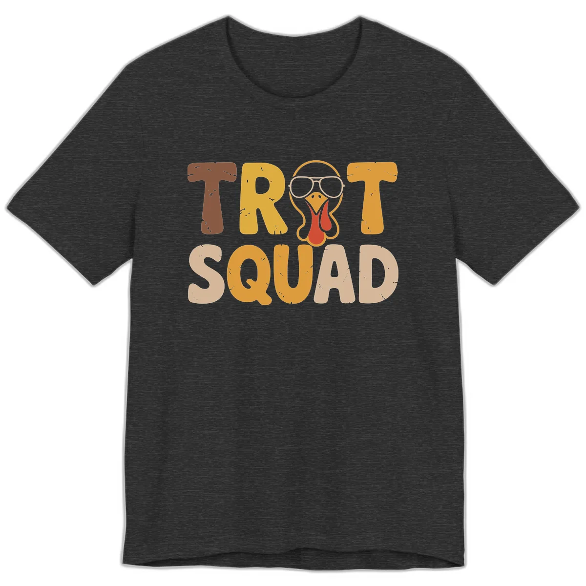 Turkey Trot Squad Graphic Premium T-Shirt in Dark Grey Heather
