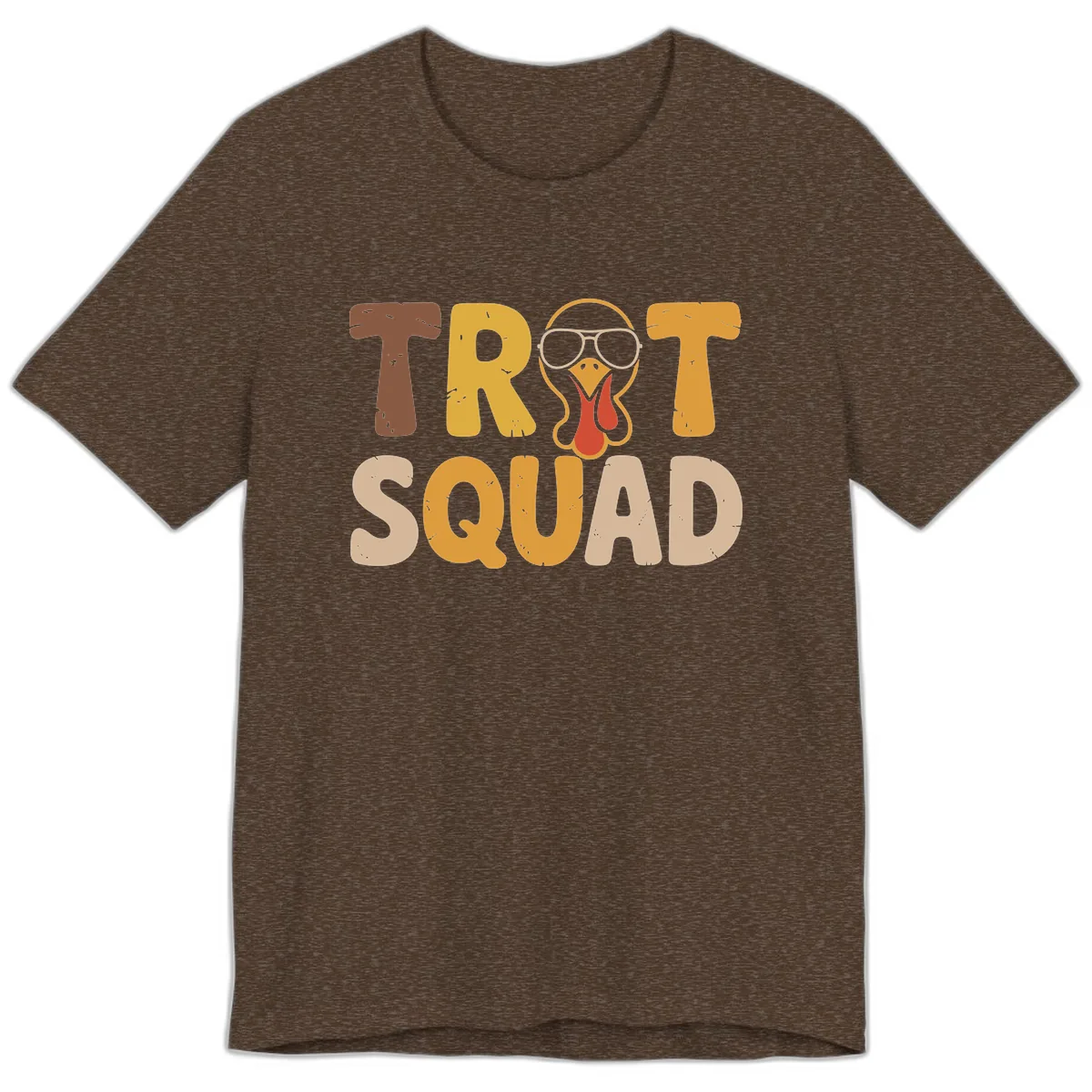 Turkey Trot Squad Graphic Premium T-Shirt in Heather Brown