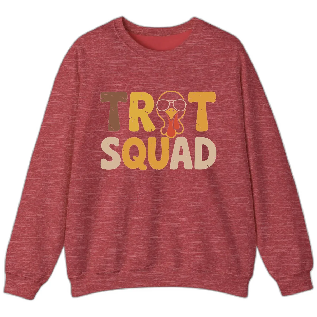 Turkey Trot Squad Graphic Sweatshirt in Heather Scarlet Red