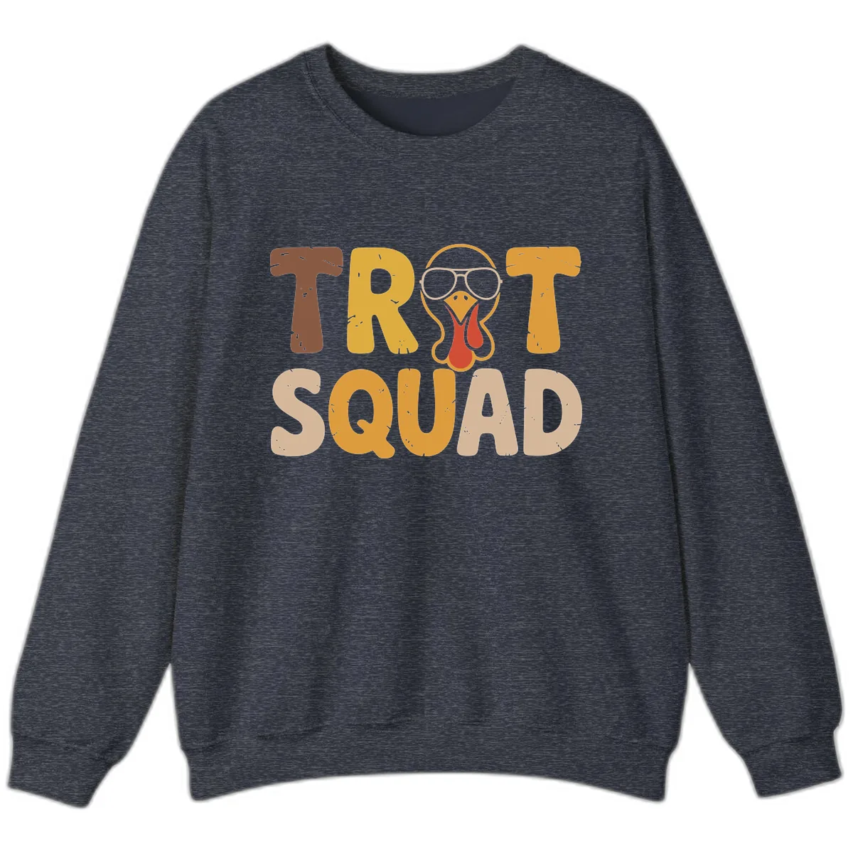 Turkey Trot Squad Graphic Sweatshirt in Heather Sport Dark Navy