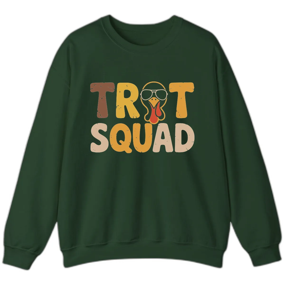 Turkey Trot Squad Graphic Sweatshirt in Forest Green
