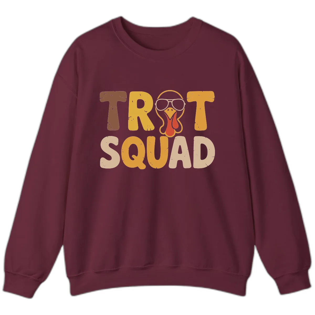 Turkey Trot Squad Graphic Sweatshirt in Maroon